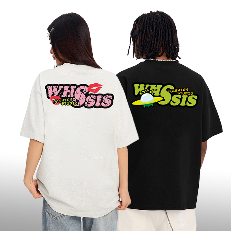 WHSSIS美式街头字母印花短袖T恤