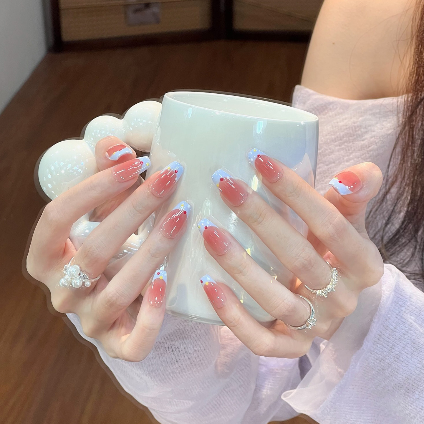 植兔夏日冰沙穿戴甲清透腮红裸色法式波点黄皮显白美甲高级感贴片,彩妆/香水/美妆工具,穿戴甲/甲片,淘宝优惠券,粉丝福利购,淘宝优惠卷