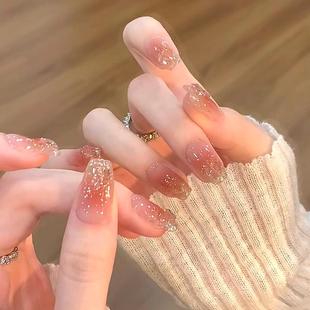 植兔穿戴甲多肉青提裸色碎钻奶咖色腮红美拉德黄皮显白美甲氛围感