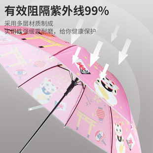 可爱卡通儿童雨伞PVC环保透明伞创意卡通安全开关直杆自动伞童伞