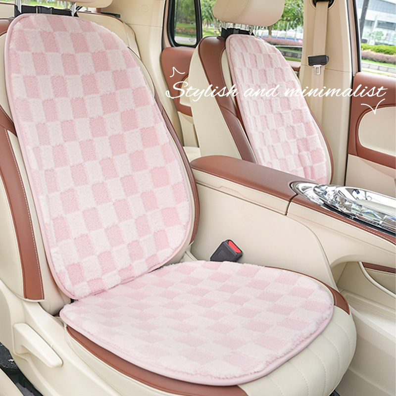 秋冬季汽车坐垫简约美人格车载保暖加厚防滑座椅垫毛绒舒适车座垫