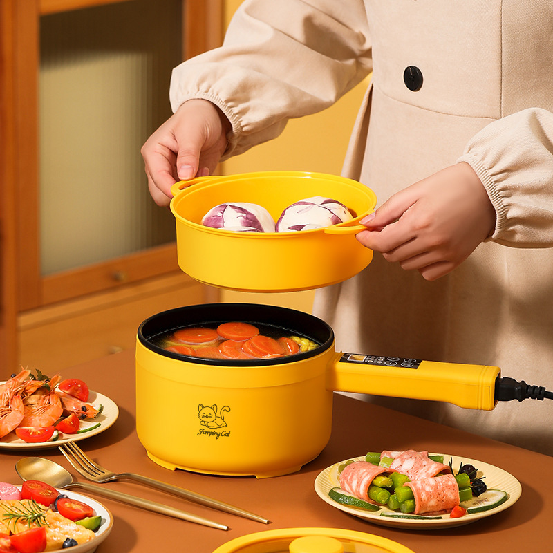 电煮锅宿舍学生煮面小锅电炒菜锅多功能家用一体小电锅小型泡面锅