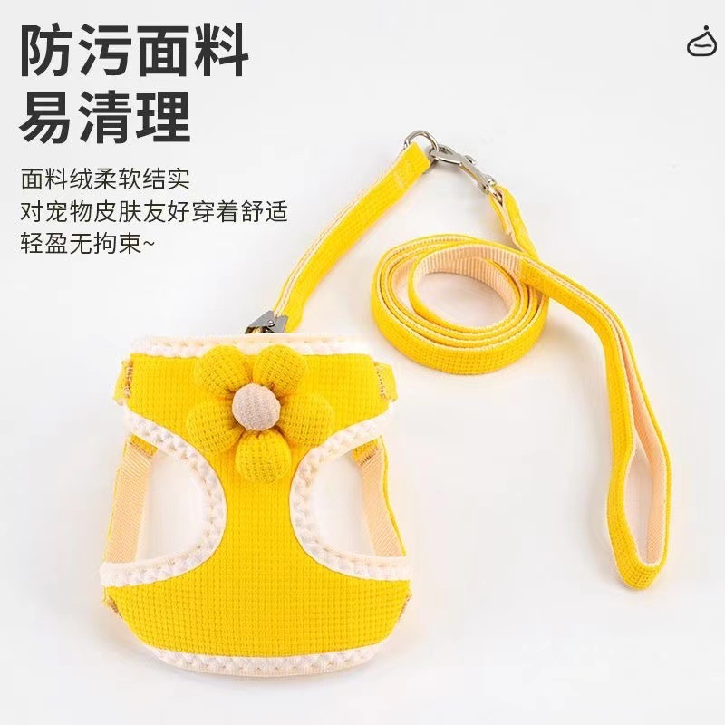 狗狗牵引绳背心式胸背带比熊泰迪溜狗绳小型犬防挣脱拴狗绳子