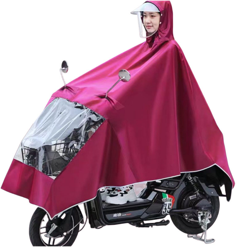 雨衣电动摩托电瓶车护脸遮脚长款加厚单人双人男女长款全身防暴雨