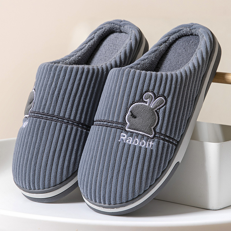 秋冬季大码棉拖鞋男女家居家用厚底情侣毛毛拖鞋保暖防滑棉鞋