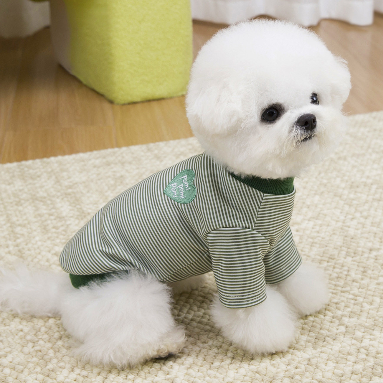 宠物狗狗猫咪衣服薄款春夏季三色条纹T恤泰迪比熊夏季两脚打底衫