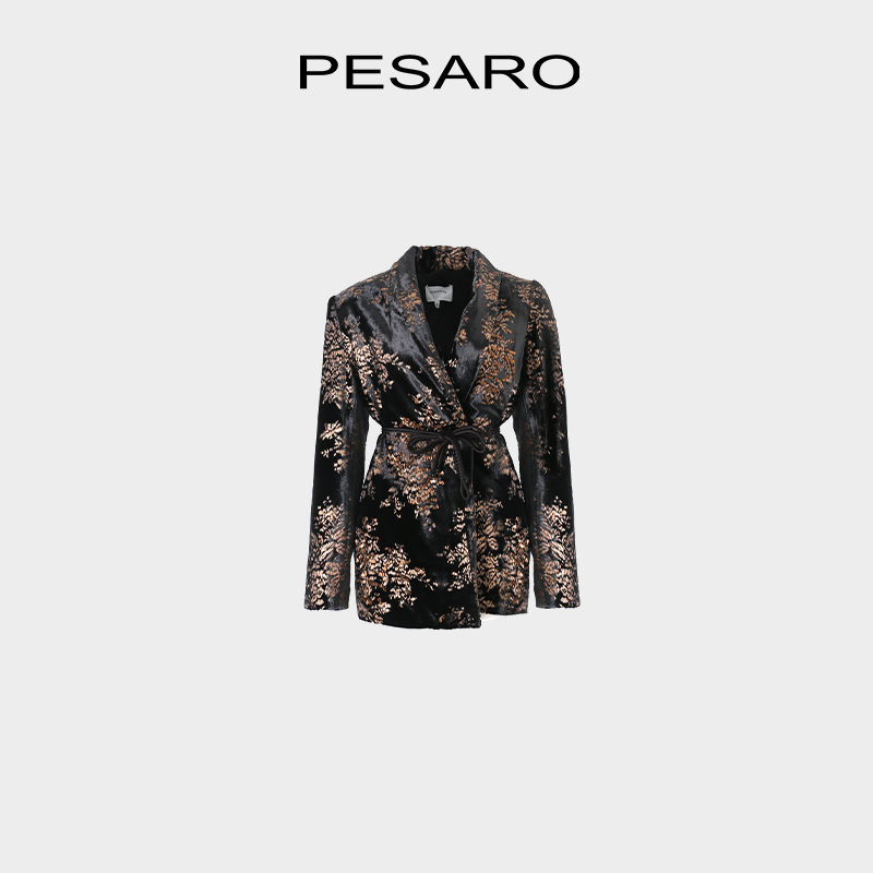PESARO黄蕙玲黑金丝绒西装