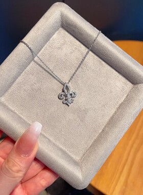 925银鸢尾花项链女新款高级感轻奢小众燕尾花不掉色锁骨链简约