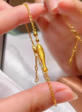 925银金色年年有鱼手链新款轻奢精致时尚气质小众设计手环饰品