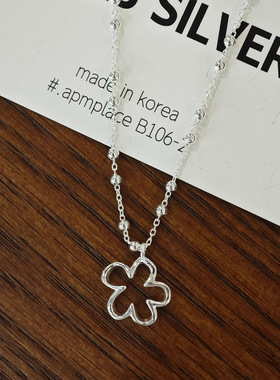 925银银色镂空珠珠链花朵项链女新款轻奢ins风小众锁骨链饰品定制