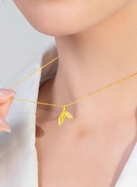 925银金色余生有你鱼尾项链新款轻奢高级小众设计不掉色锁骨链