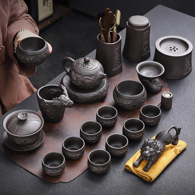 茗客家用紫砂功夫茶具套装整套茶壶茶杯茶道礼品紫砂壶家用办公室