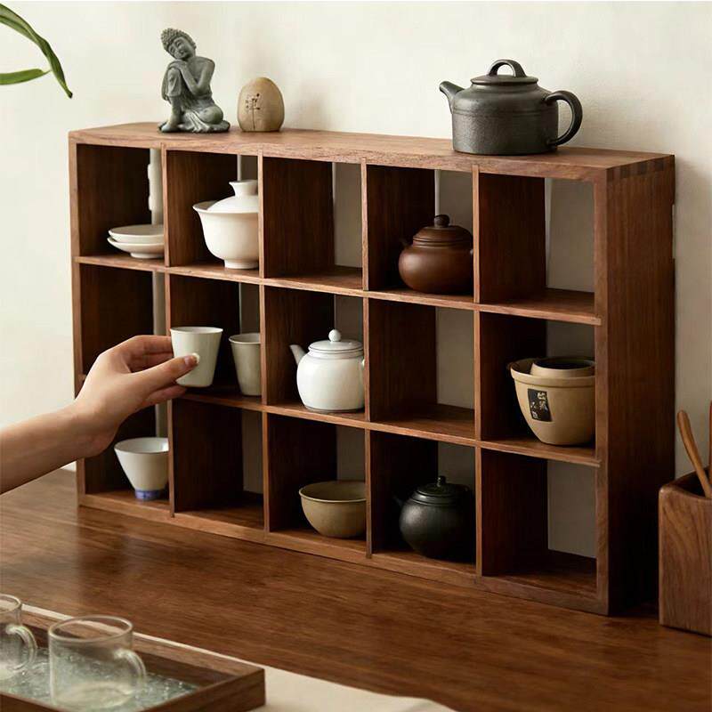 胡桃木博古架实木多宝格桌面茶具展示架分格置物架展示架
