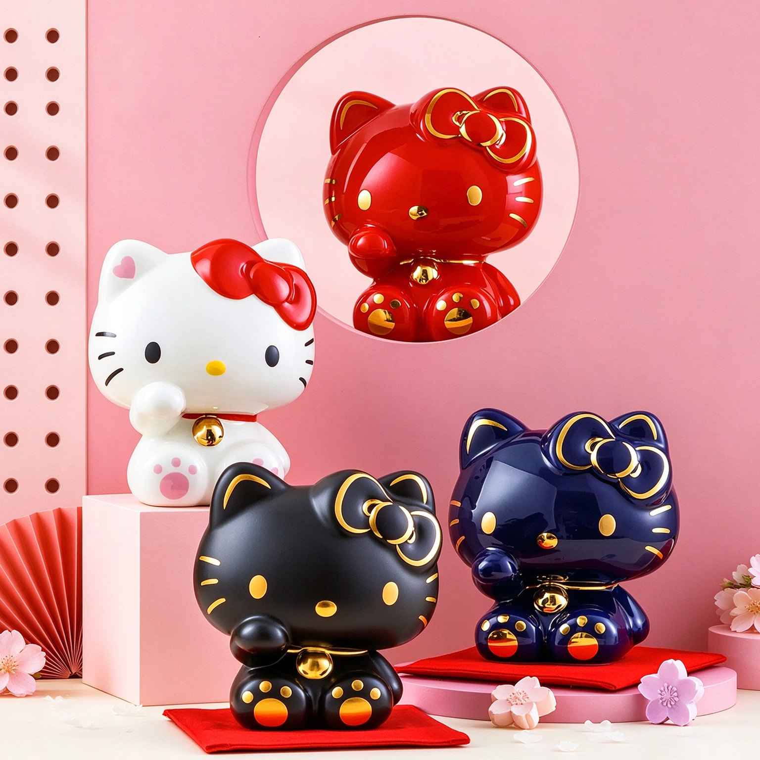 古杰士hellokitty招财猫存钱罐储蓄罐摆件生日礼物