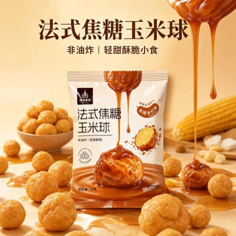 法式焦糖味玉米球太妃高膳食纤维图片