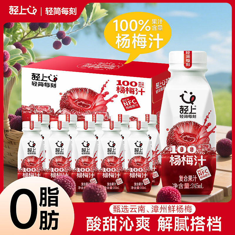 轻上冰镇杨梅汁饮品含NFC杨梅原汁夏天冰镇清爽可口果味果汁饮品