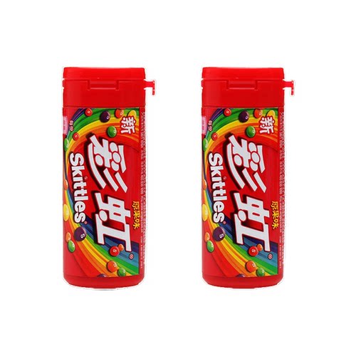 绿箭糖果彩虹糖原果味30g*2瓶水果汁糖充气糖果蛋糕装饰休闲零食