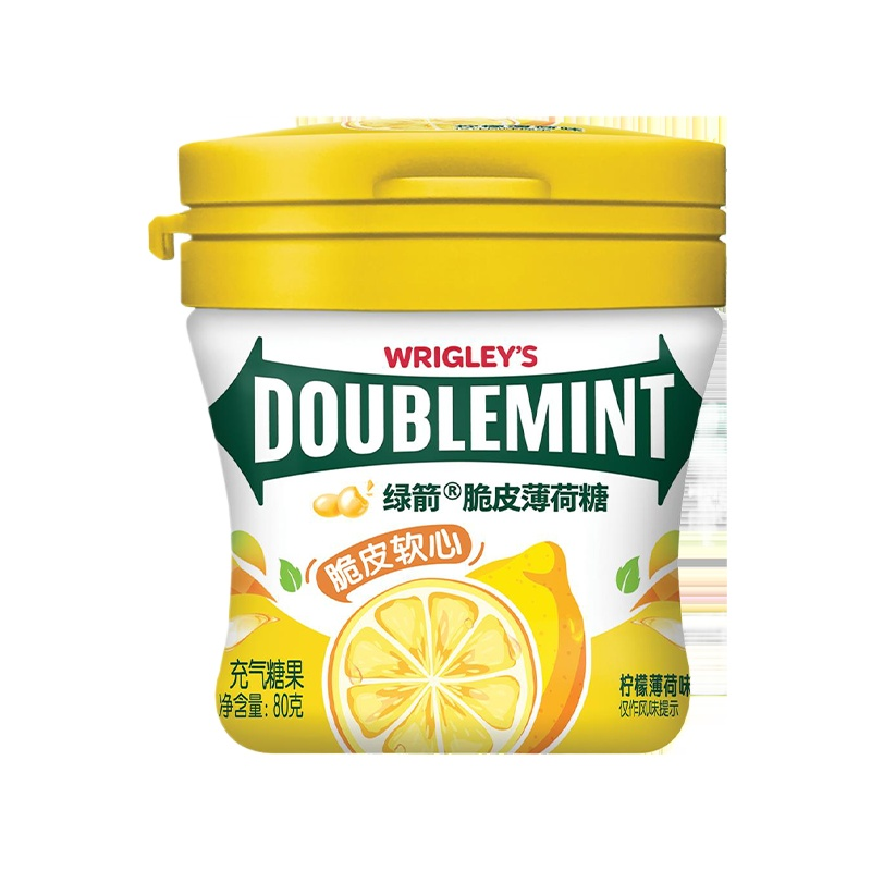 绿箭薄荷糖脆皮软心糖口香糖清新口气零食小吃