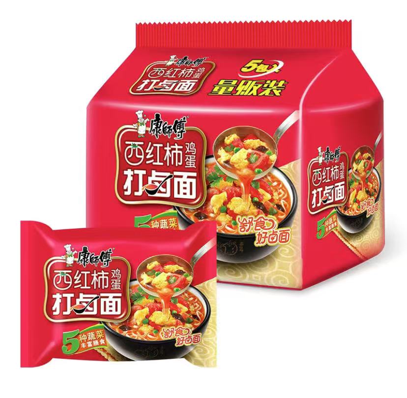 红柿鸡蛋打卤面酸甜速食泡面劲道