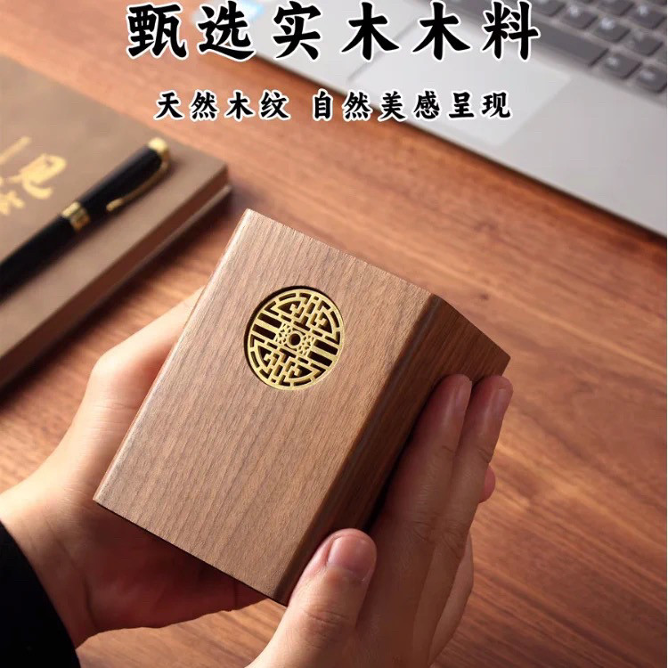 北美黑胡桃复古笔筒创意实木收纳办公桌面笔筒高级感书房实木笔筒