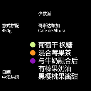 FEW少数派哥斯达黎加 Cafe de Altura 薇拉莎奇日晒SOE咖啡豆450G