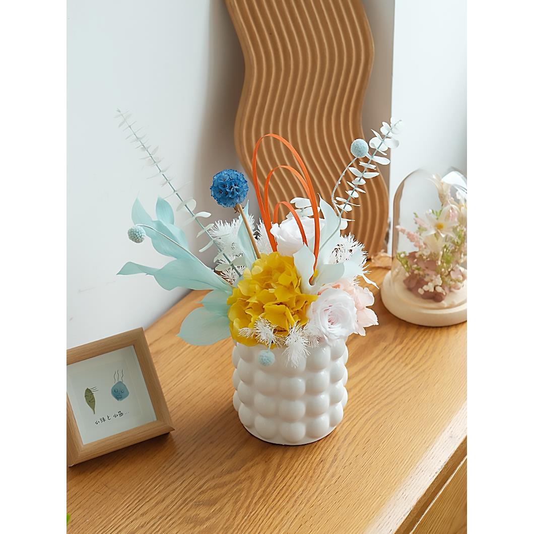 永恒的玫瑰桉树绣球花干花束家居装饰饰品网红真花摄影道具