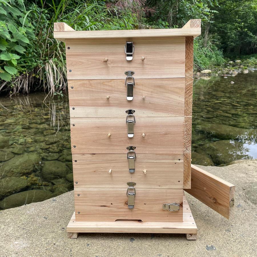 养蜂专用杉木蜂箱碳化懒人蜂箱全套蜜蜂巢蜜土养箱五层中蜂格子箱