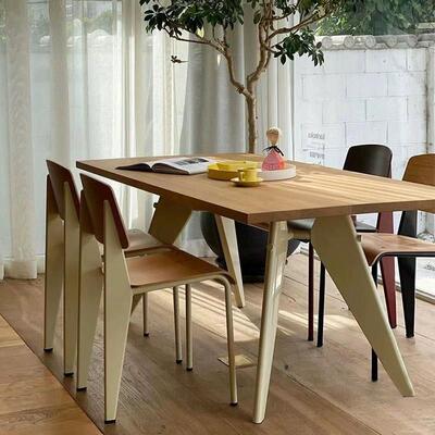 Vitra餐桌腿工作大板桌脚支架铁艺几何书桌休闲X异形办公桌脚定制