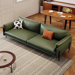 办公沙发真皮简约现代接待洽谈会客办公休闲区直排三人位茶几组合