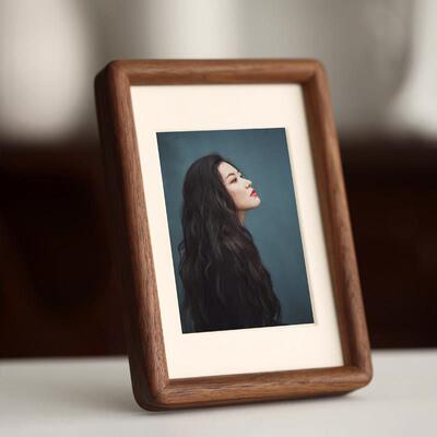 实木黑胡桃木相框桌六张8.6英寸水洗照片制作相框高端定制DIY照片
