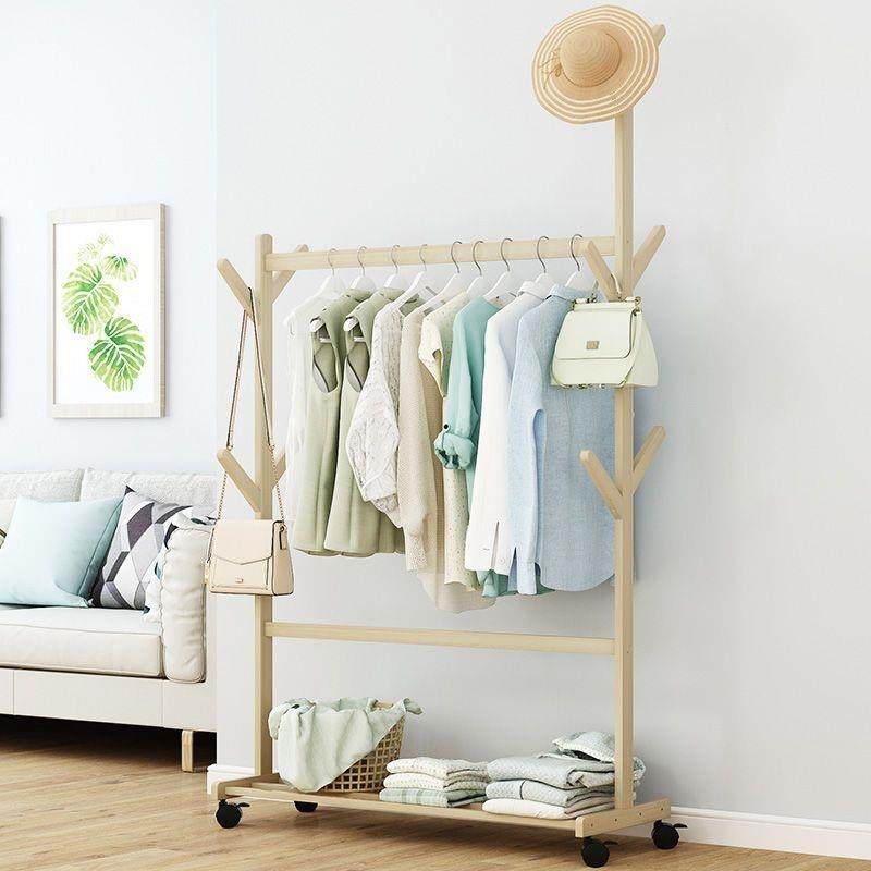 卧室挂衣架家用挂衣服架子衣架落地立式衣帽架置物架挂衣柜置衣架