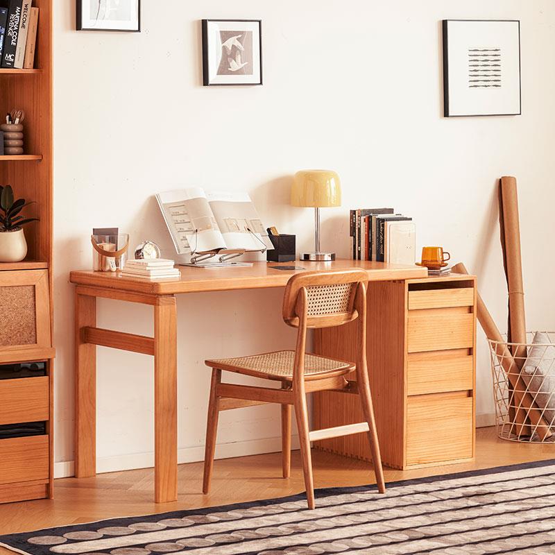 实木书桌电脑桌工作台桌子书房女生长方形办公桌简约现代家用学习