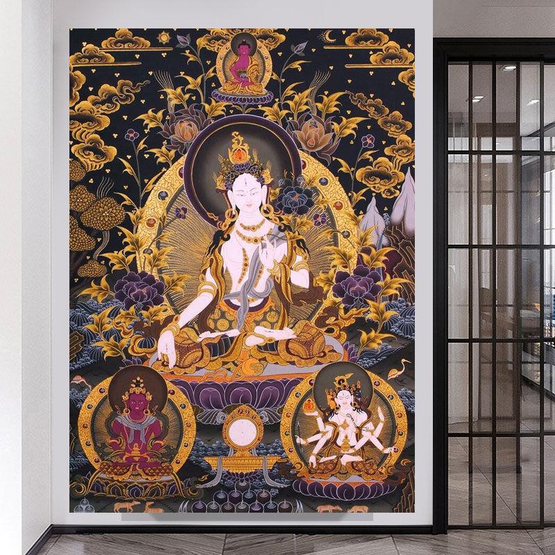 钻石画新款5d佛像唐卡白度母西藏满钻贴钻画十字绣客厅手工钻石绣