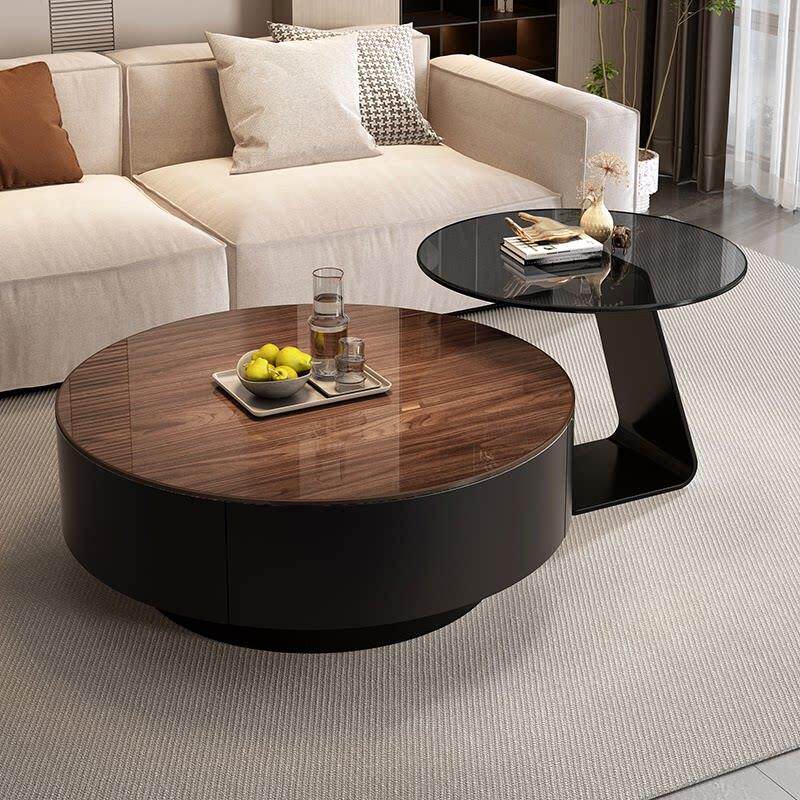 茶几客厅家用小户型现代简约圆形茶几组合轻奢高级感2025新款茶桌