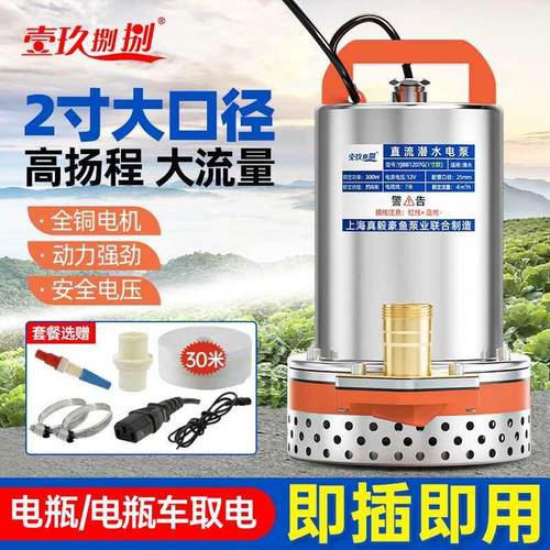 直流潜水泵12V48V72伏户外电瓶电动车抽水家用大功率农用灌溉水泵