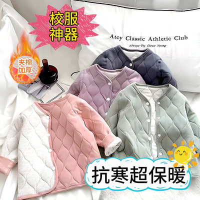 儿童校服神器冬季内搭小学生厚棉袄内胆棉衣保暖内衣套装女童棉服