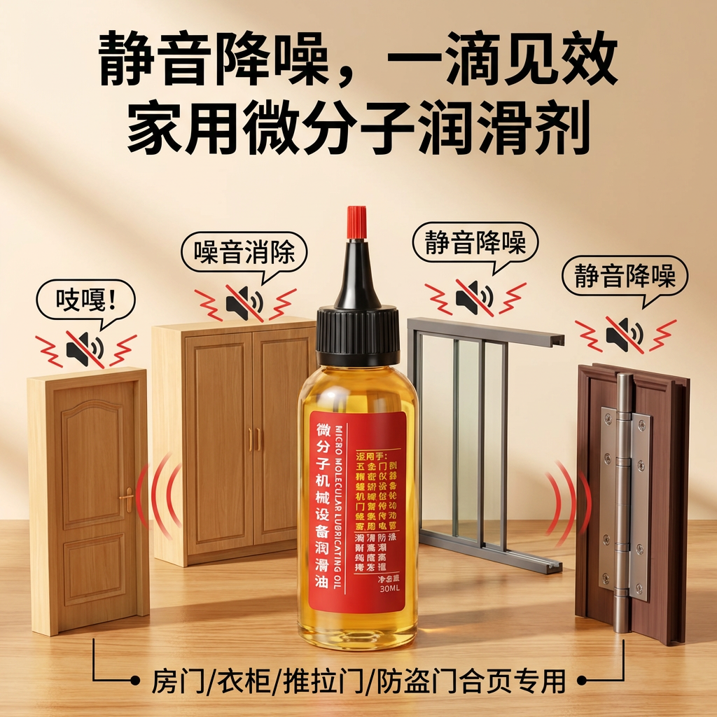 家用微分子润滑剂专治门柜吱嘎响抽屉窗轨卡顿静音降噪神器