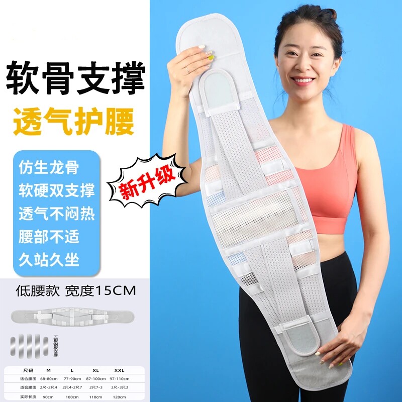 新款护腰带四季腰托支撑钢板透气超薄运动健身护腰锻炼家中常用装