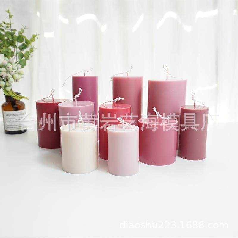 diy手工香薰干花蜡烛圆柱模具亚克力柱蜡塑料肥皂蛋糕磨具烘培