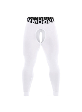 SMOOOLA男士开档莫代尔修身保暖内衣开档透气免脱打底秋裤九分裤