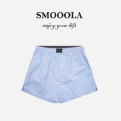 内裤 SMOOOLA纯棉阿罗裤 格子条纹纯色宽松居家平角短裤 外穿沙滩