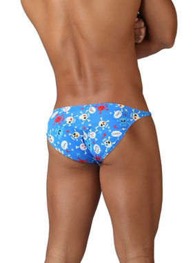 SMOOOLA男士三角裤超性感低腰凸起袋骷髅头