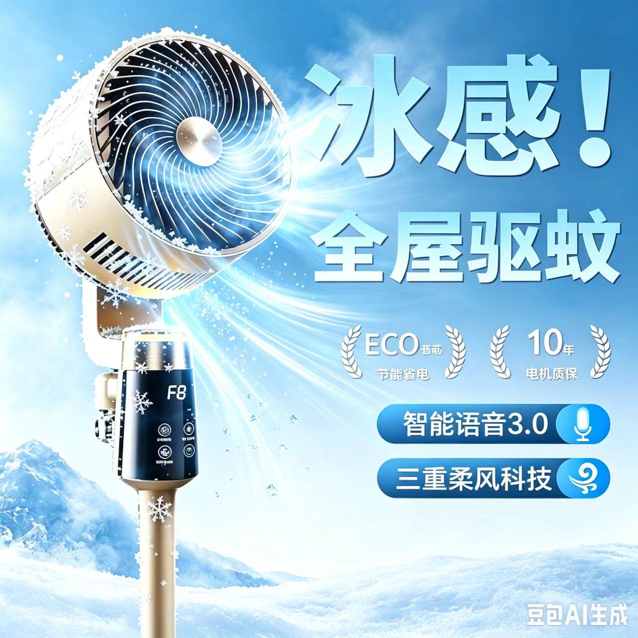 空气循环扇家用语音声控风扇落地扇大风力节能轻音立式遥控电风扇