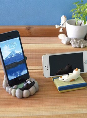 decole猫咪旅猫手机支架生日礼物毕业送闺蜜女友懒人手机架摆件