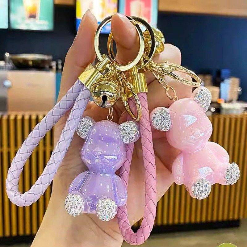 镶钻水晶熊钥匙扣女精致汽车钥匙挂件网红女生书包钥匙链装饰用品,服饰配件/皮带/帽子/围巾,钥匙扣,淘宝优惠券,粉丝福利购,淘宝优惠卷