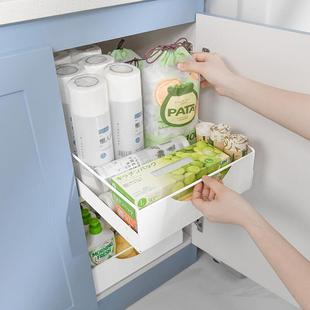 置物架橱柜改抽屉收纳篮分隔柜子内调味品多层储物筐盒 厨房抽拉式