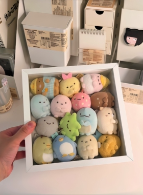 角落生物专属小屋！日系古早相框收纳木质萌粒公仔展示防灰尘神器