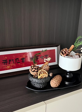 新中式书法横款玄关摆件
