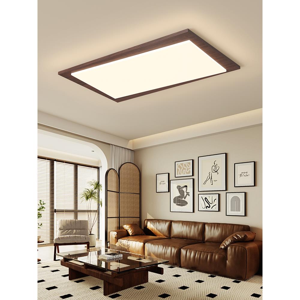 Wabi-Sabi风格胡桃色卧室灯全光谱新中式超亮中世纪风格护眼客厅