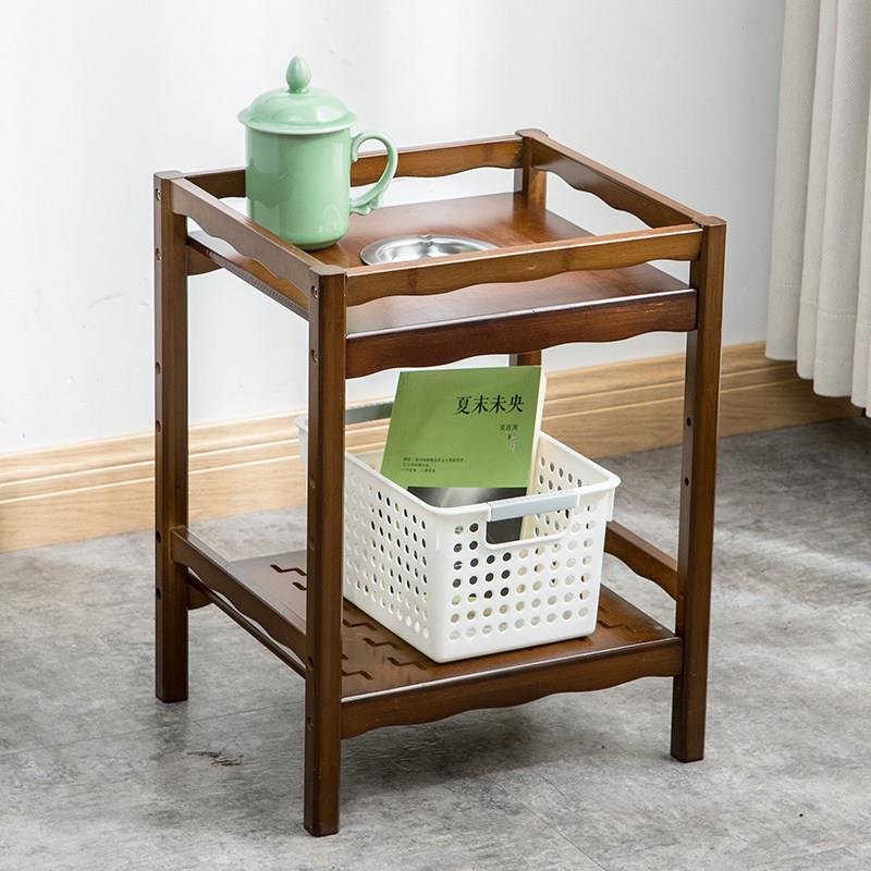 麻将机小茶几方桌边几角几实木棋牌室移动茶台烟灰缸置物茶水架子